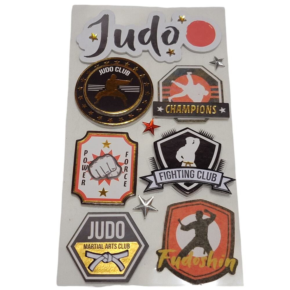 Recollections Judo Stickers 3D Dimensional‎ 1 Sheet Martial Arts Scrapbooking